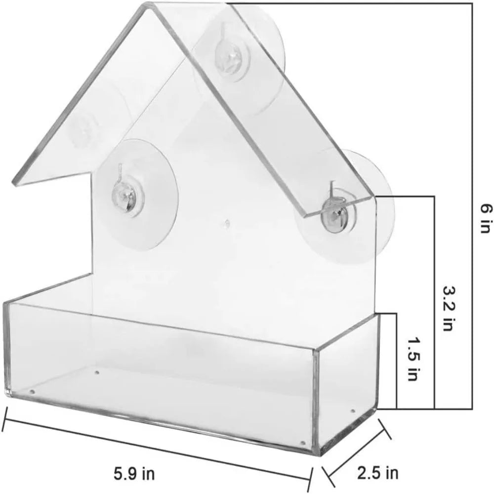 Clear Glass Window Bird Feeder