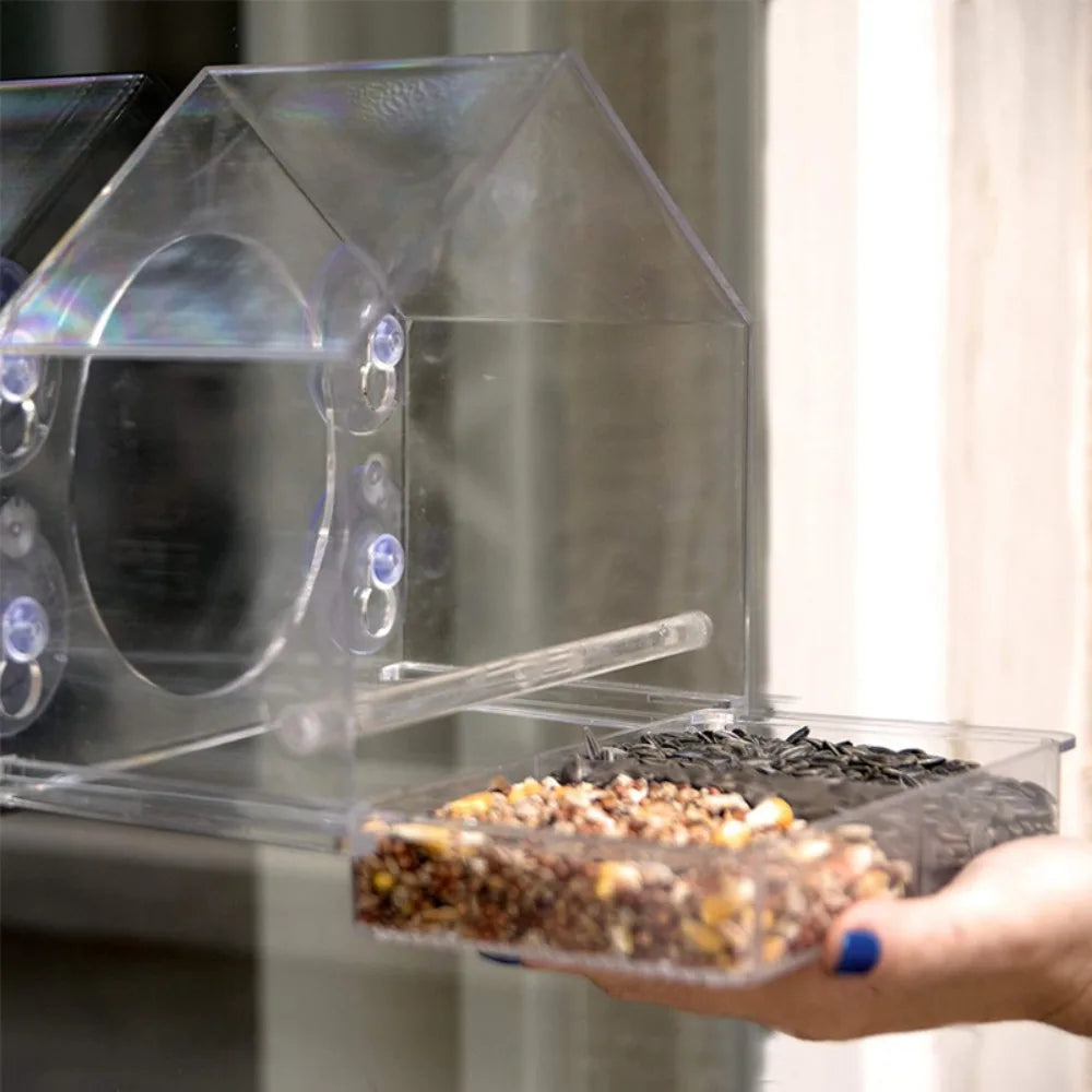 Clear Glass Window Bird Feeder